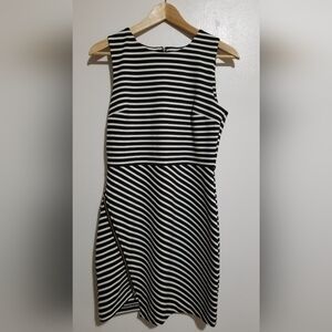Dynamite striped asymmetrical dress